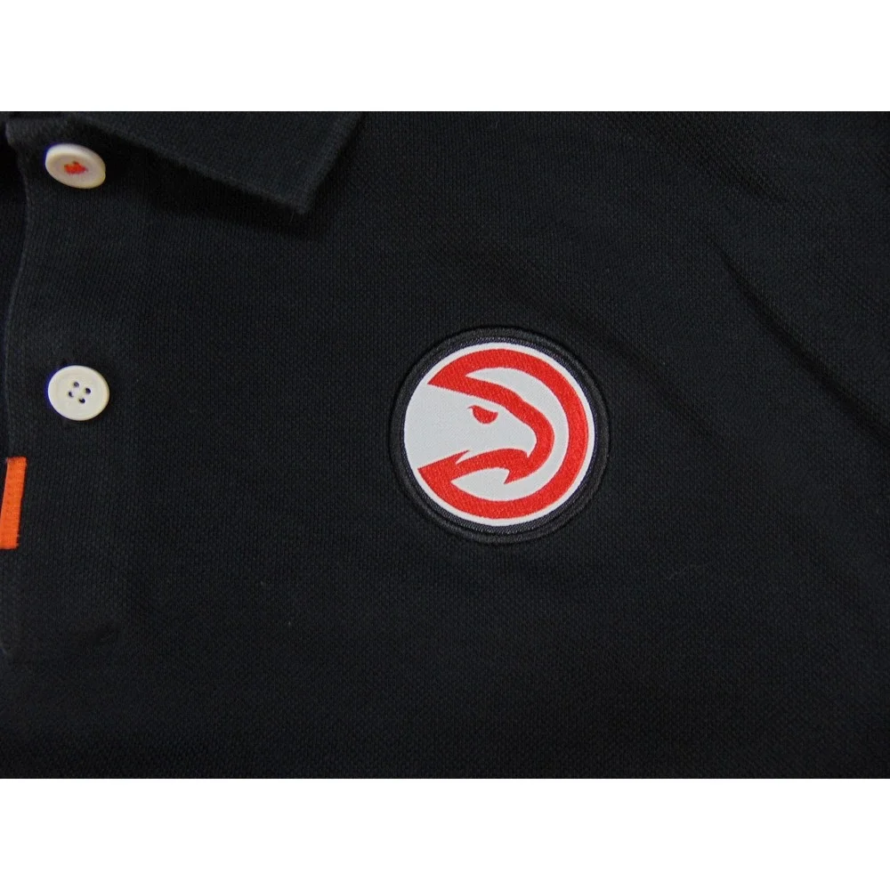 Atlanta Hawks Nike Polo Mens Large Black Solid NBA Basketball Sportswear Logo